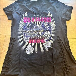 Devilion Black Graphic Short Sleeve Tee